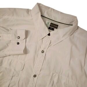 ExOfficio BugsAway Snap Front Shirt Men 3XL White Vented Hiking Fishing Gorpcore